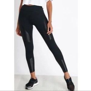 Koral Black Shiny Panel Legging Size M, Mid-Rise